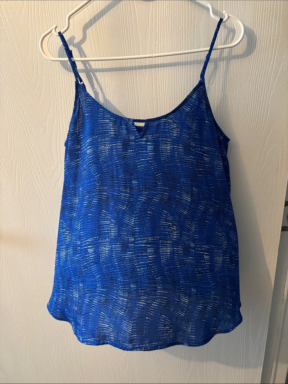 Apt. 9 Royal Blue Printed Spaghetti Strap Tank Blouse